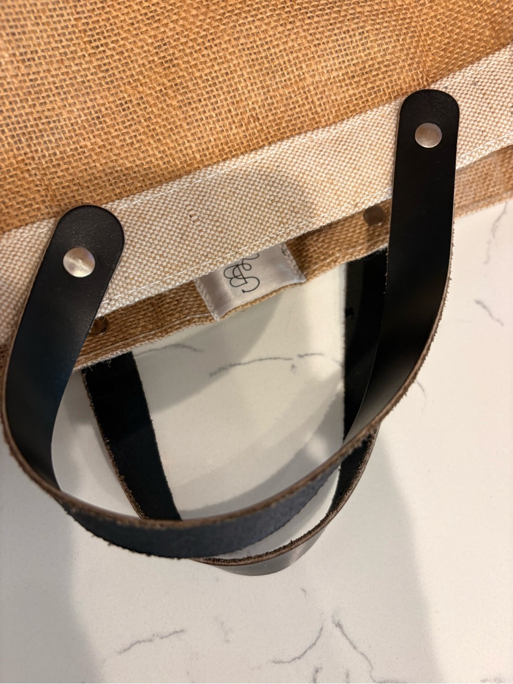 LOCAL Jute Tote Bag with Black Handles - Picture 14 of 14